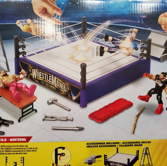 WWE Knuckle Crunchers Mini Mayhem Ring Bundle Playset Mattel NIB - Picture 12 of 12